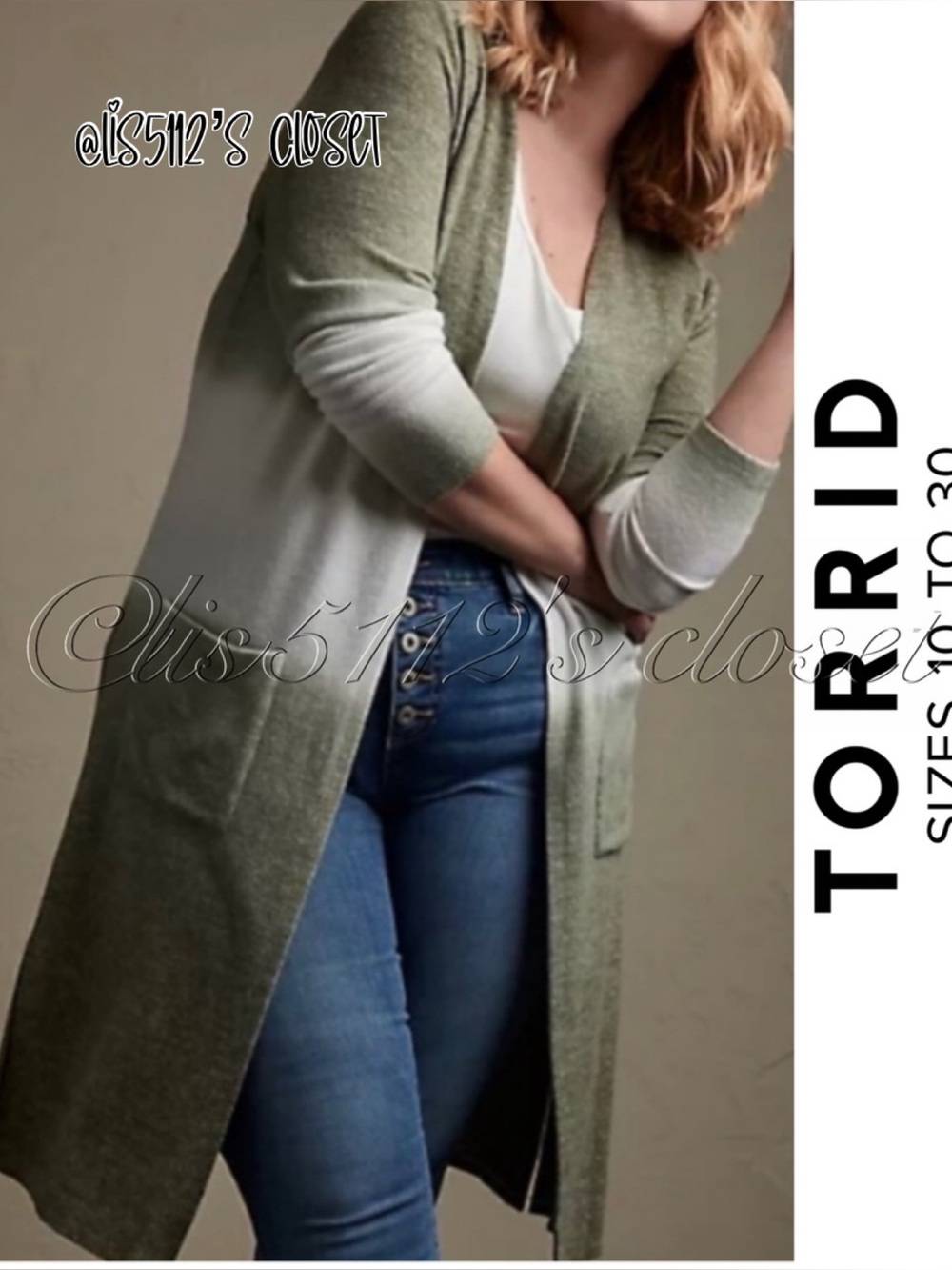 Torrid Green Ombre Super Soft Plush Open Front Duster Cardigan 4X 26